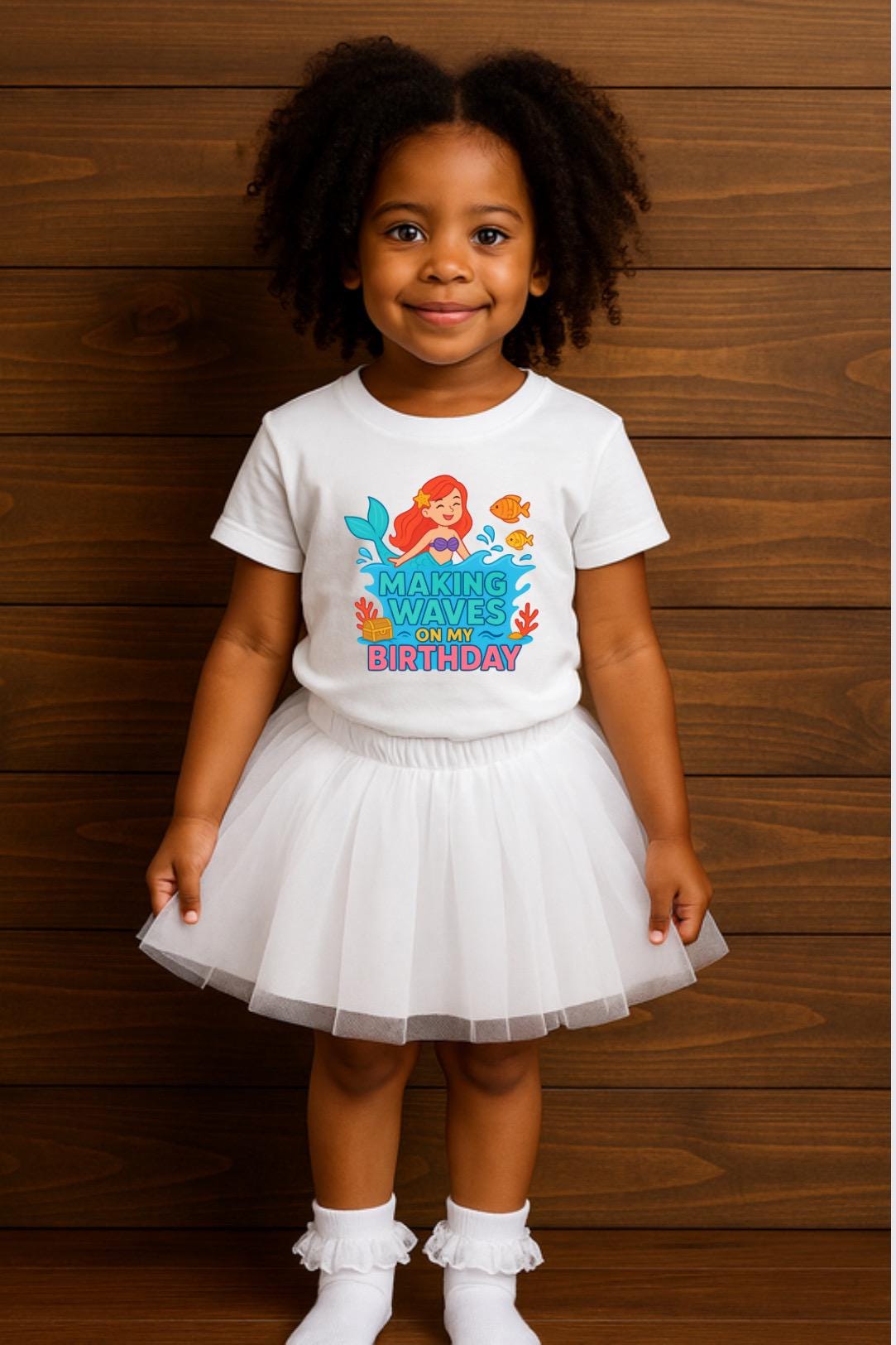 Mermaid Birthday Shirt for Girls • Making Waves On My Birthday Tee • Ocean Theme Birthday Outfit • Mermaid Party Shirt • Kids Birthday Tee