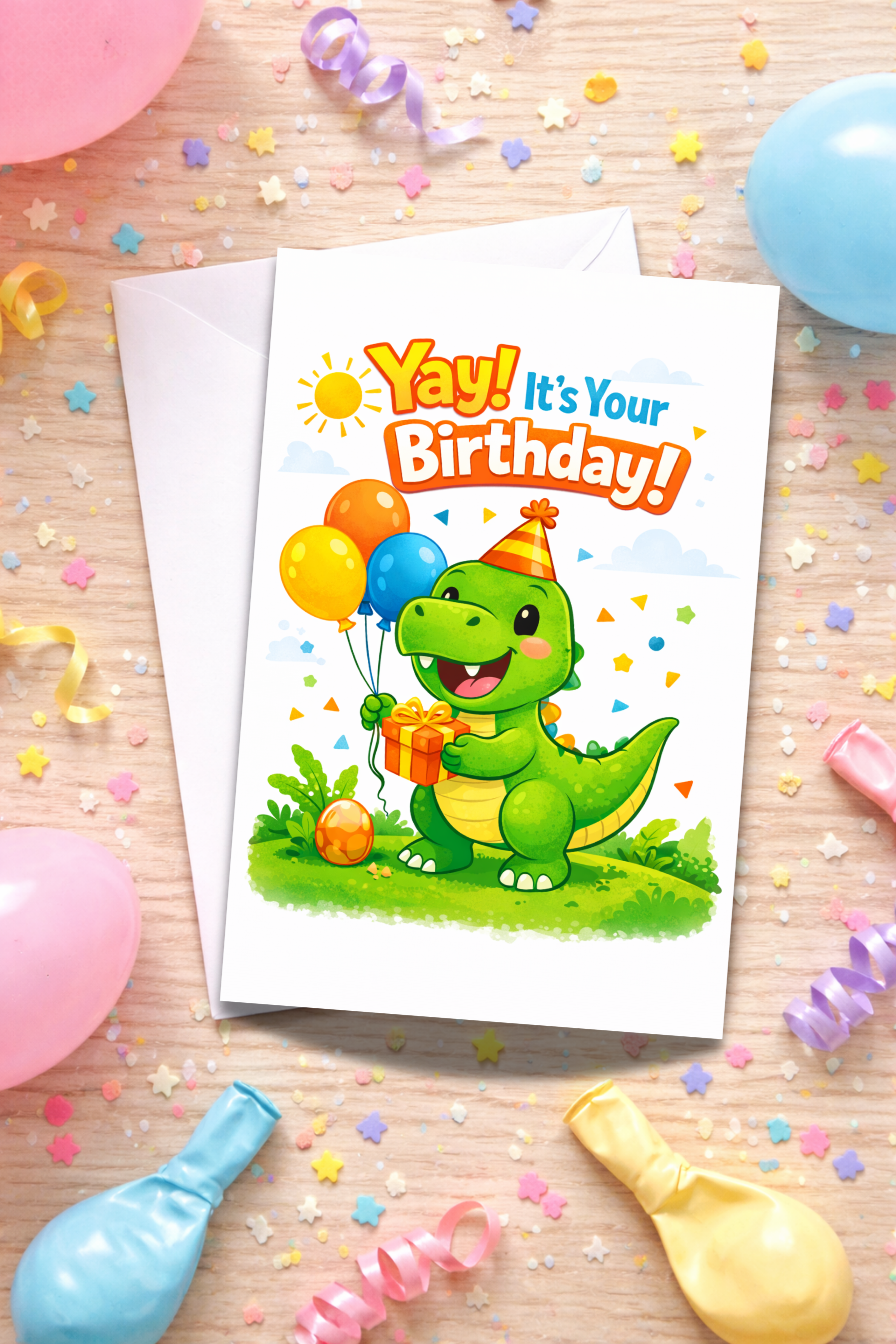 Dinosaur Birthday Card for Kids | Age [3-5]