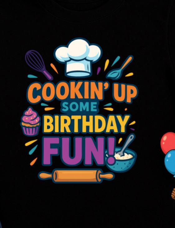 Cookin' Up Some Birthday Fun Shirt • Kids Baking Birthday Shirt • Little Chef Birthday Tee • Cooking Party Outfit • Toddler & Youth Birthday