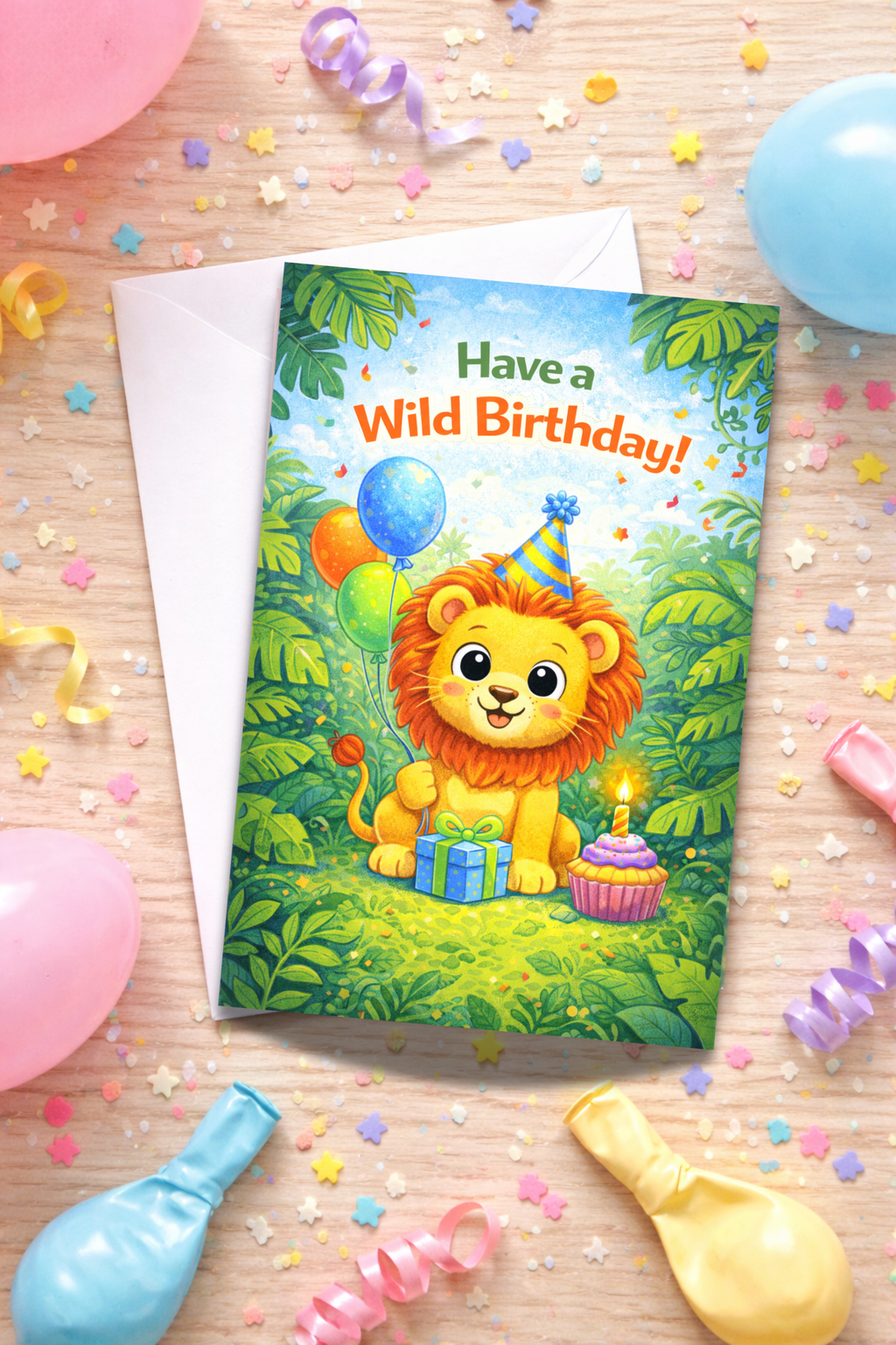 Jungle Birthday Card for Kids | Age [3-5]