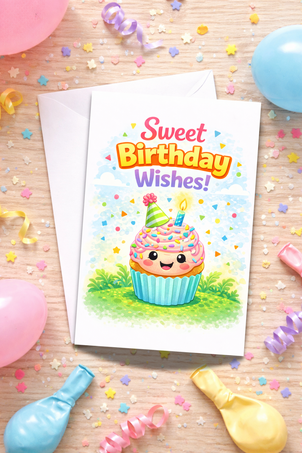 Cupcake Birthday Card for Kids | Age [3-5]