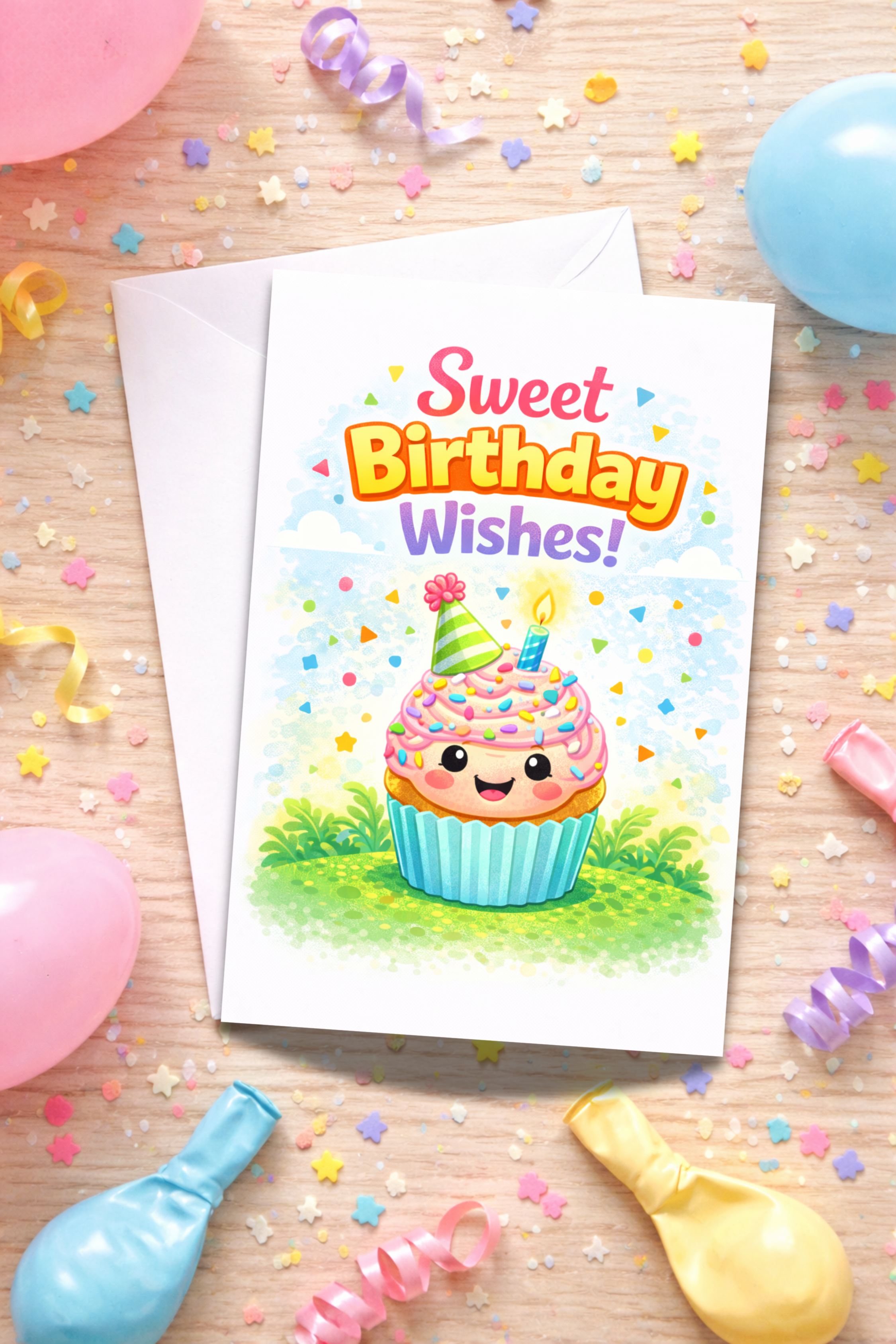 Cupcake Birthday Card for Kids | Age [3-5]