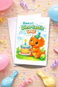 Dinosaur Birthday Card for Kids | Age [3-5]
