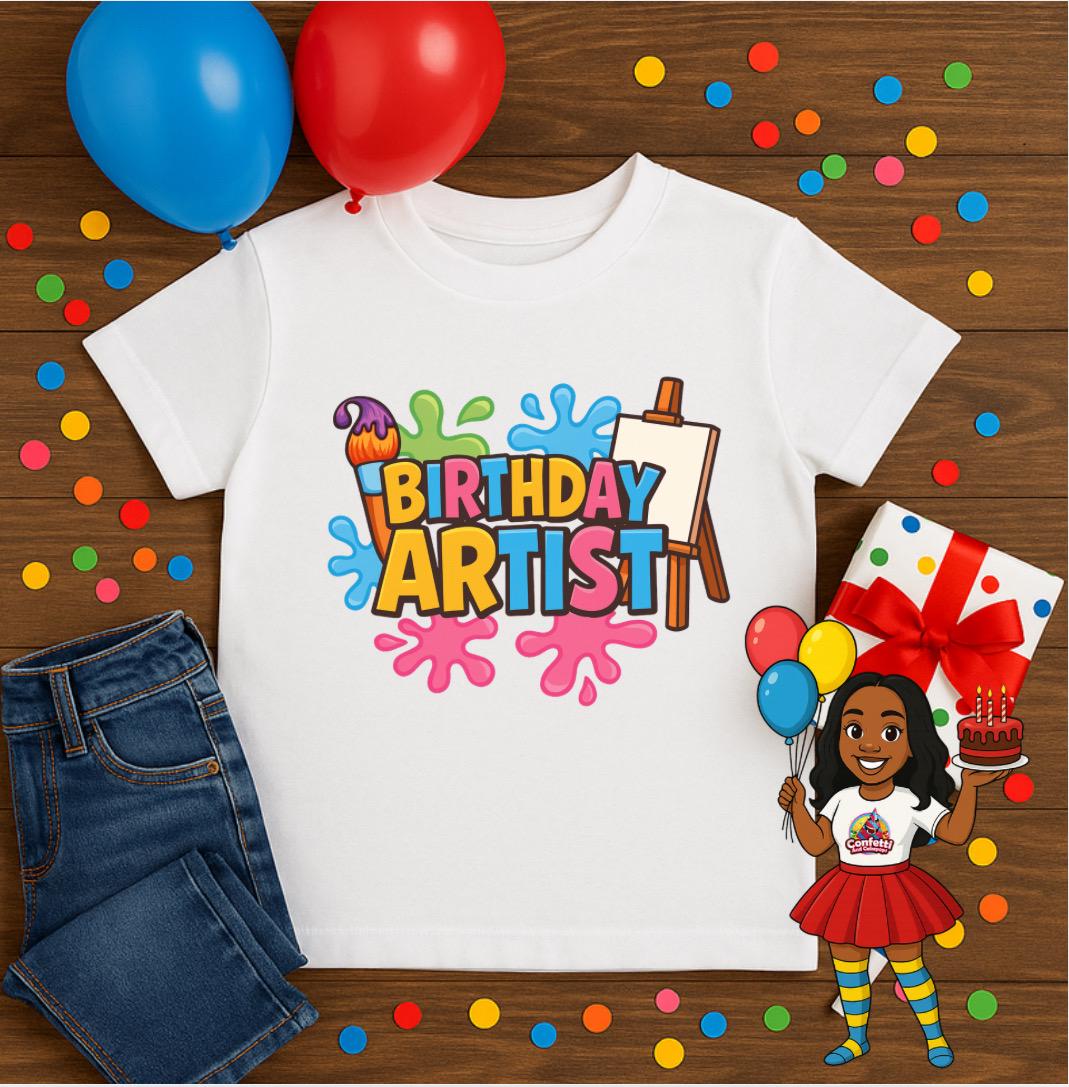 Birthday Artist Shirt • Kids Paint Party Birthday Tee • Art Party Outfit • Toddler & Youth Artist Shirt • Painting Birthday Theme Tee