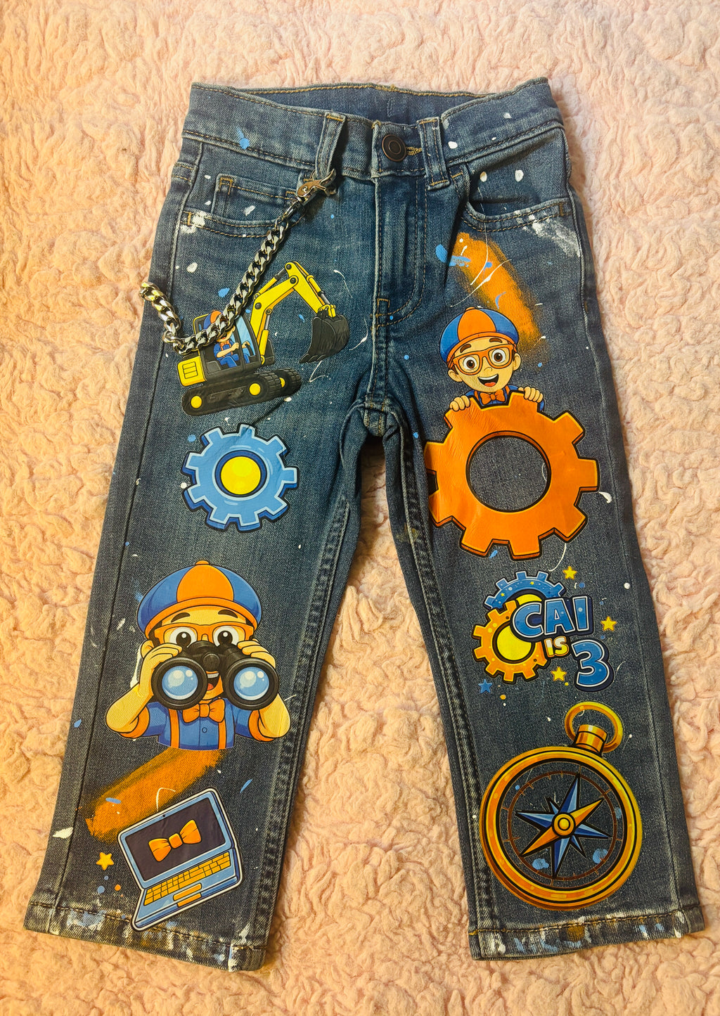 Custom Personalized Birthday Jeans | Hand-Decorated Birthday Pants