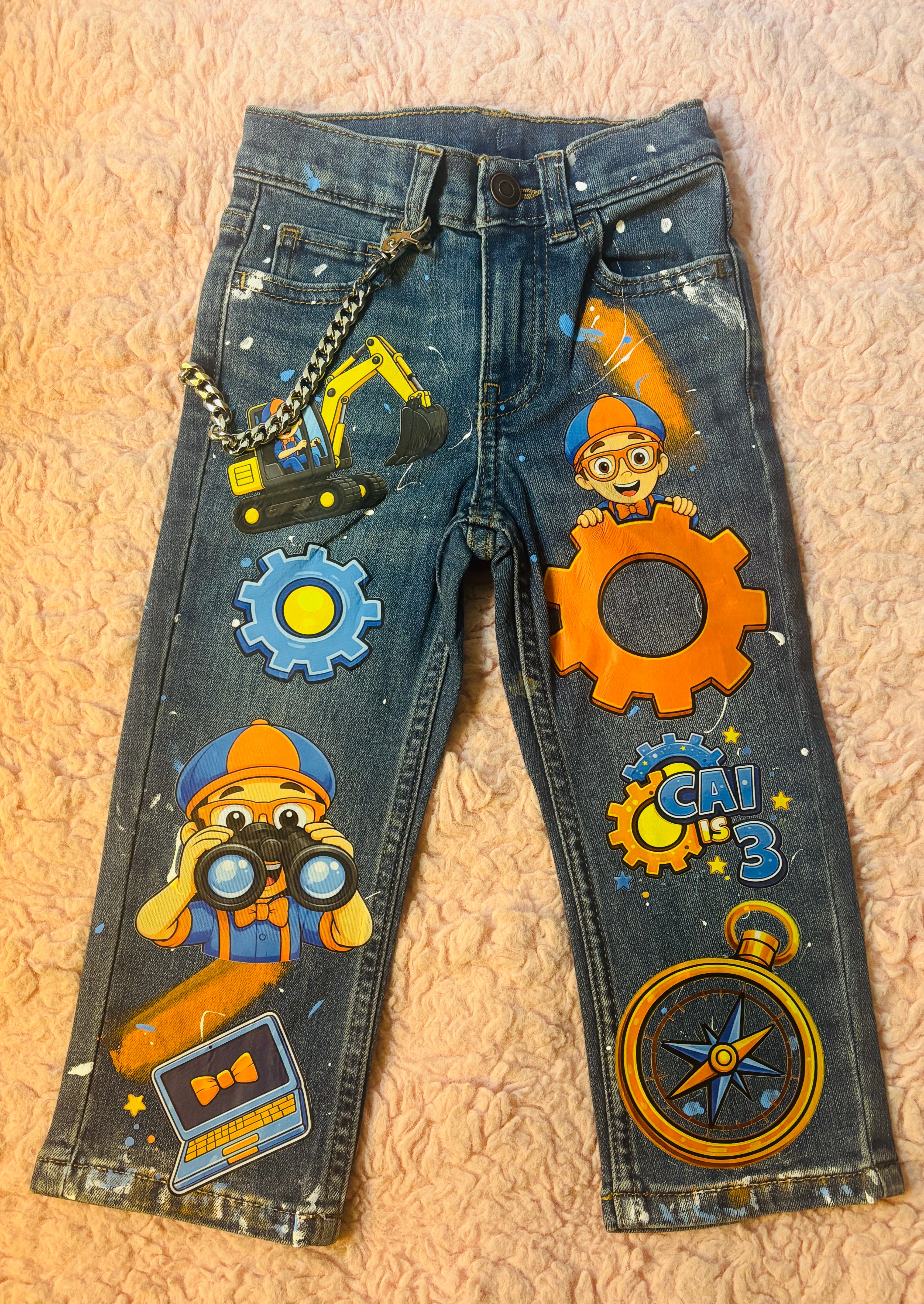 Custom Personalized Birthday Jeans | Hand-Decorated Birthday Pants