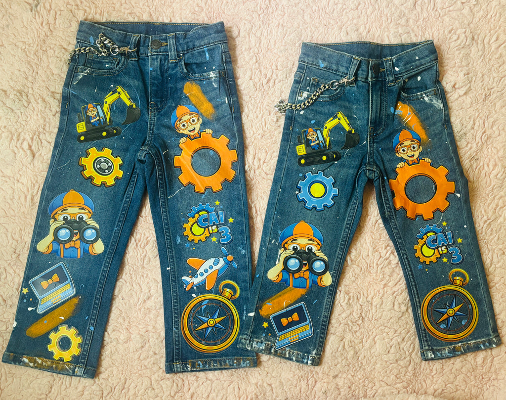 Custom Personalized Birthday Jeans | Hand-Decorated Birthday Pants