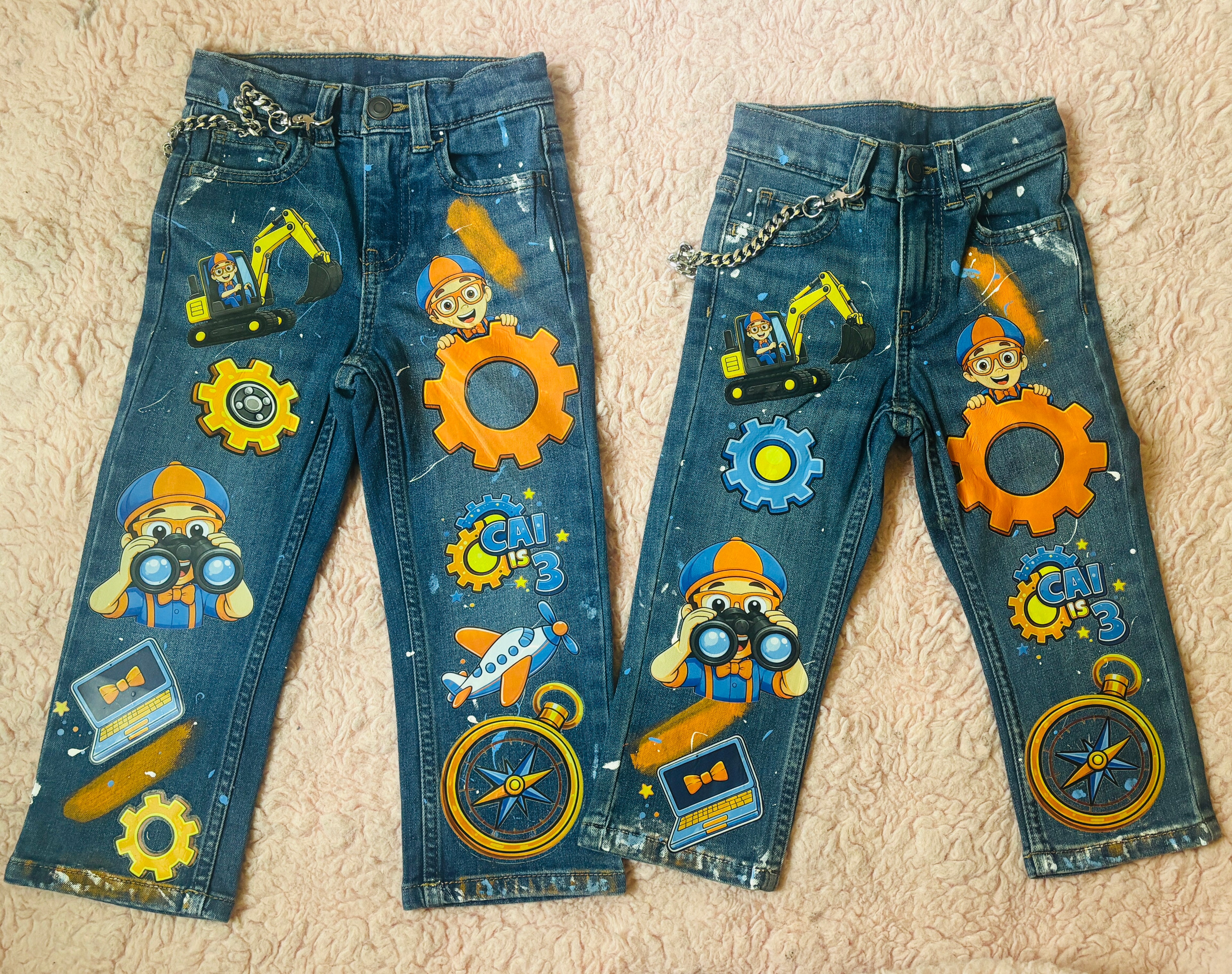 Custom Personalized Birthday Jeans | Hand-Decorated Birthday Pants