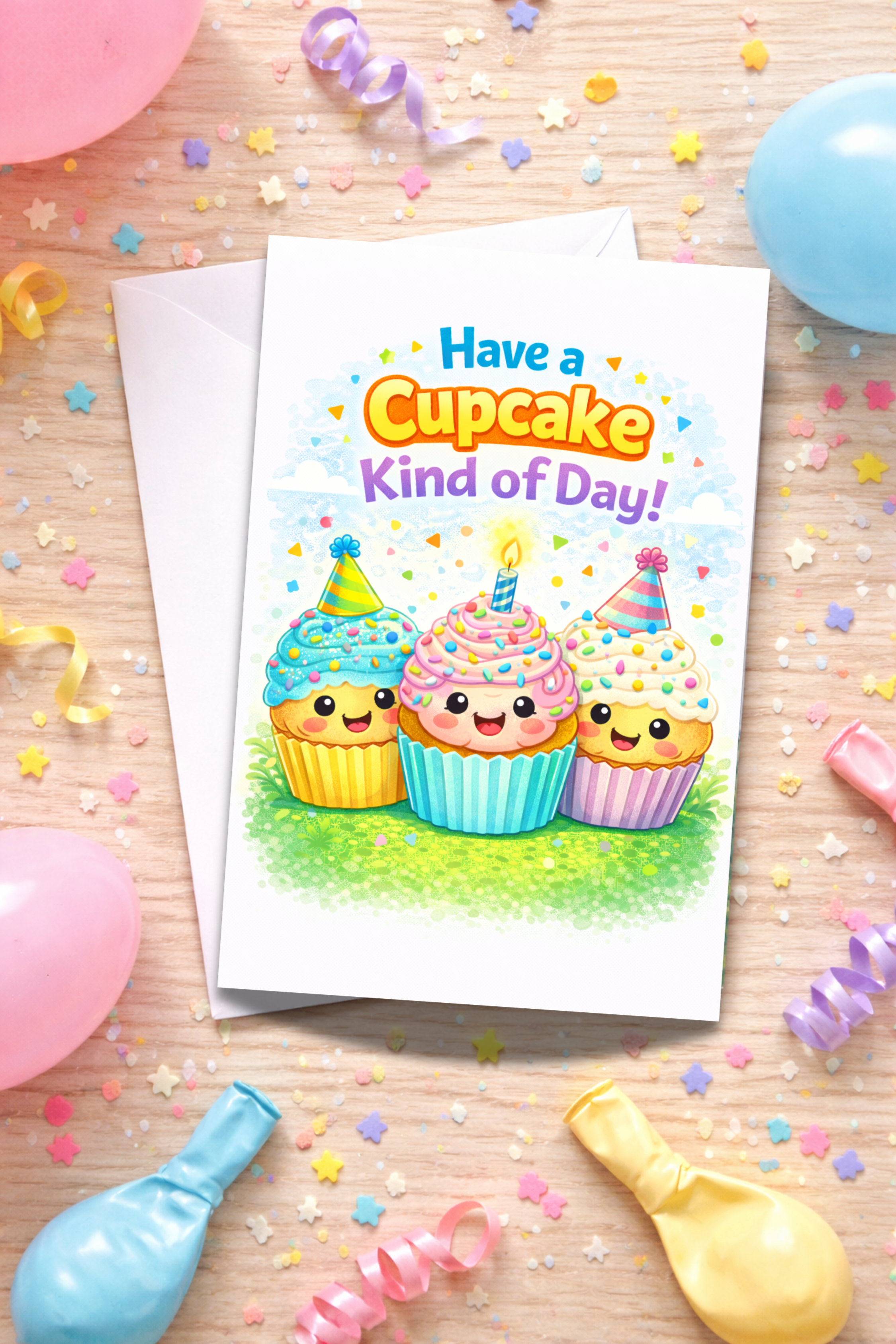 Cupcake Birthday Card for Kids | Age [3-5]