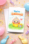Cupcake Birthday Card for Kids | Age [3-5]