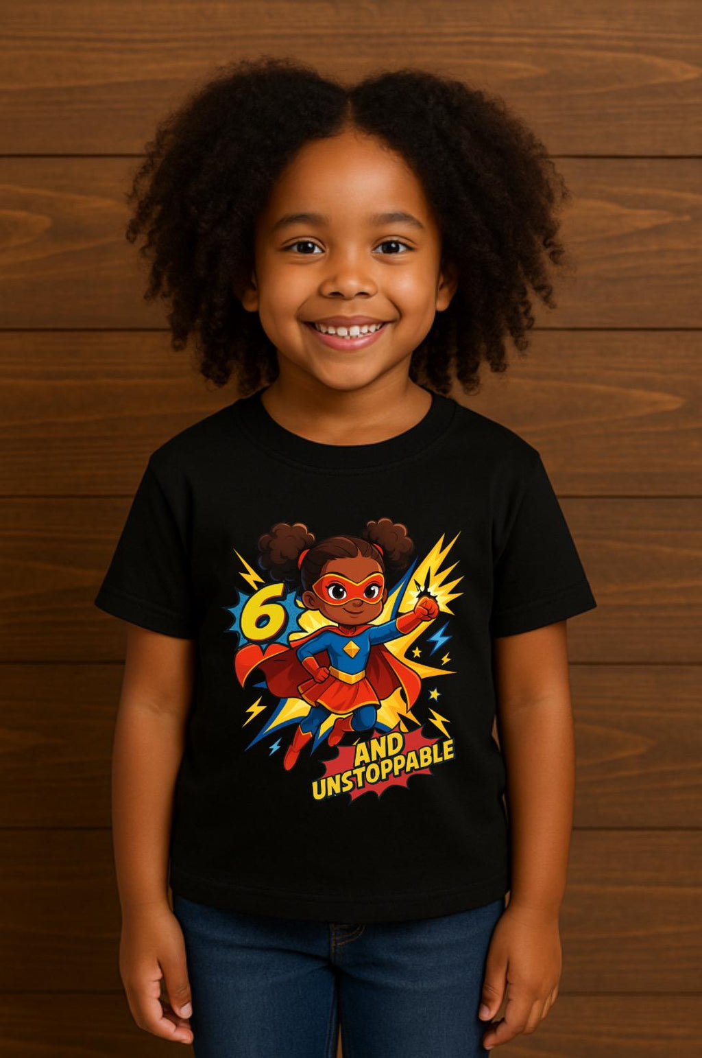 Superhero Birthday Girl Shirt • Custom Age Birthday Tee • Black Girl Superhero Shirt • Kids Hero Birthday Outfit • Toddler & Youth Tee