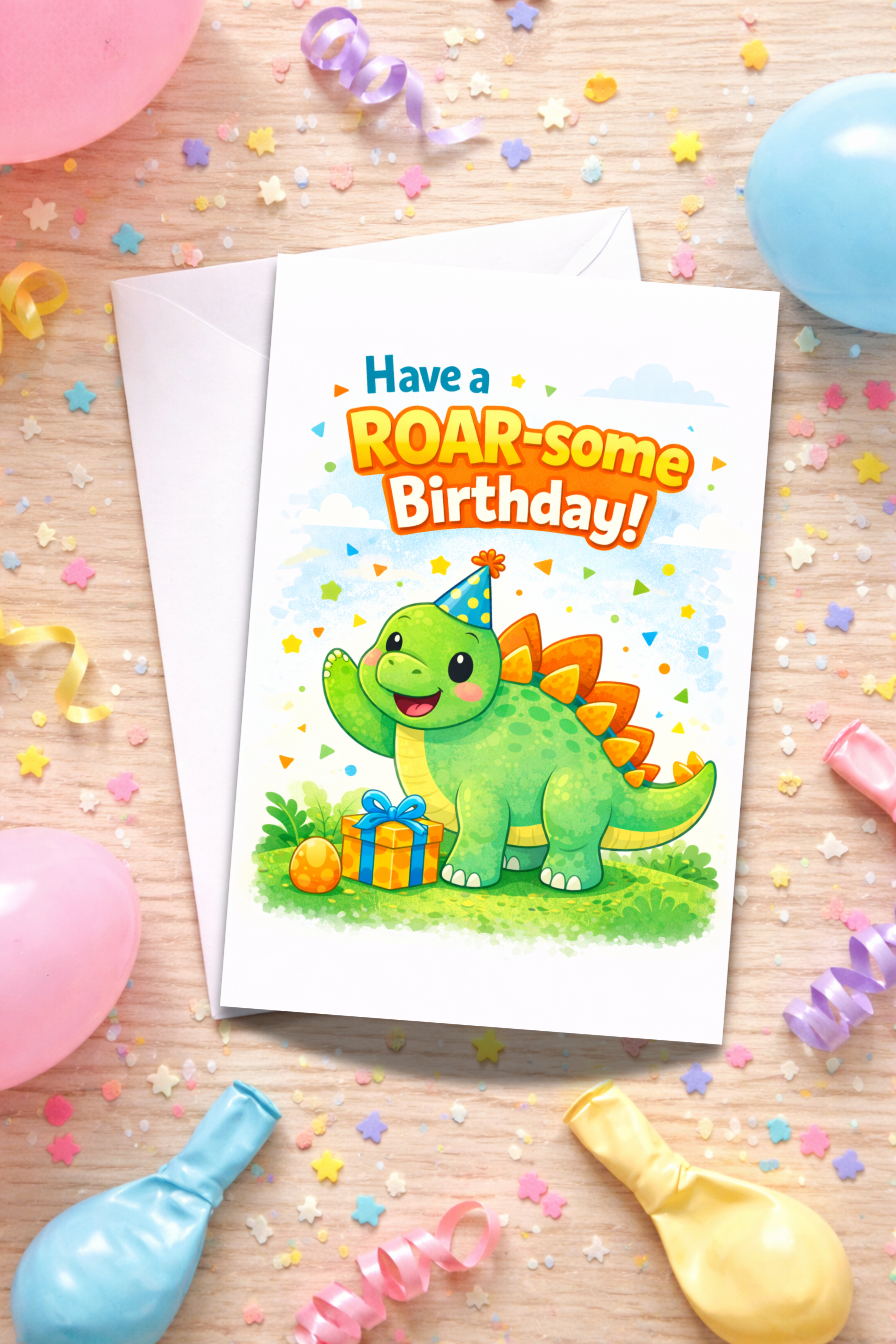 Dinosaur Birthday Card for Kids | Age [3-5]