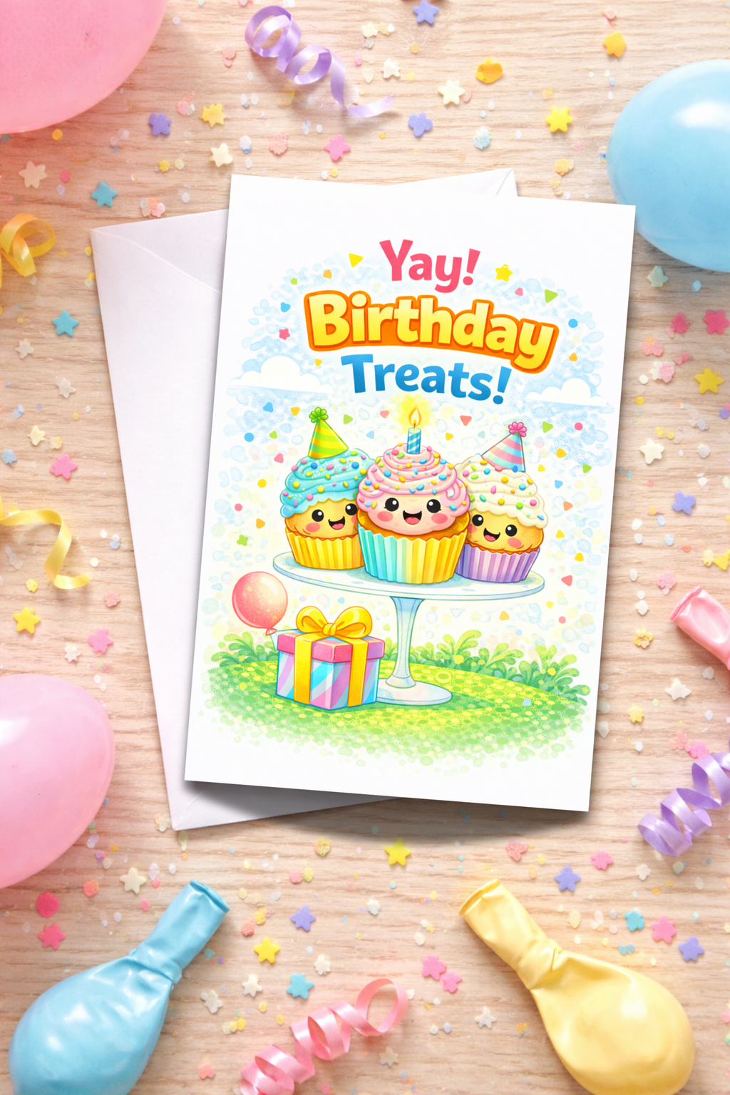 Cupcake Birthday Card for Kids | Age [3-5]