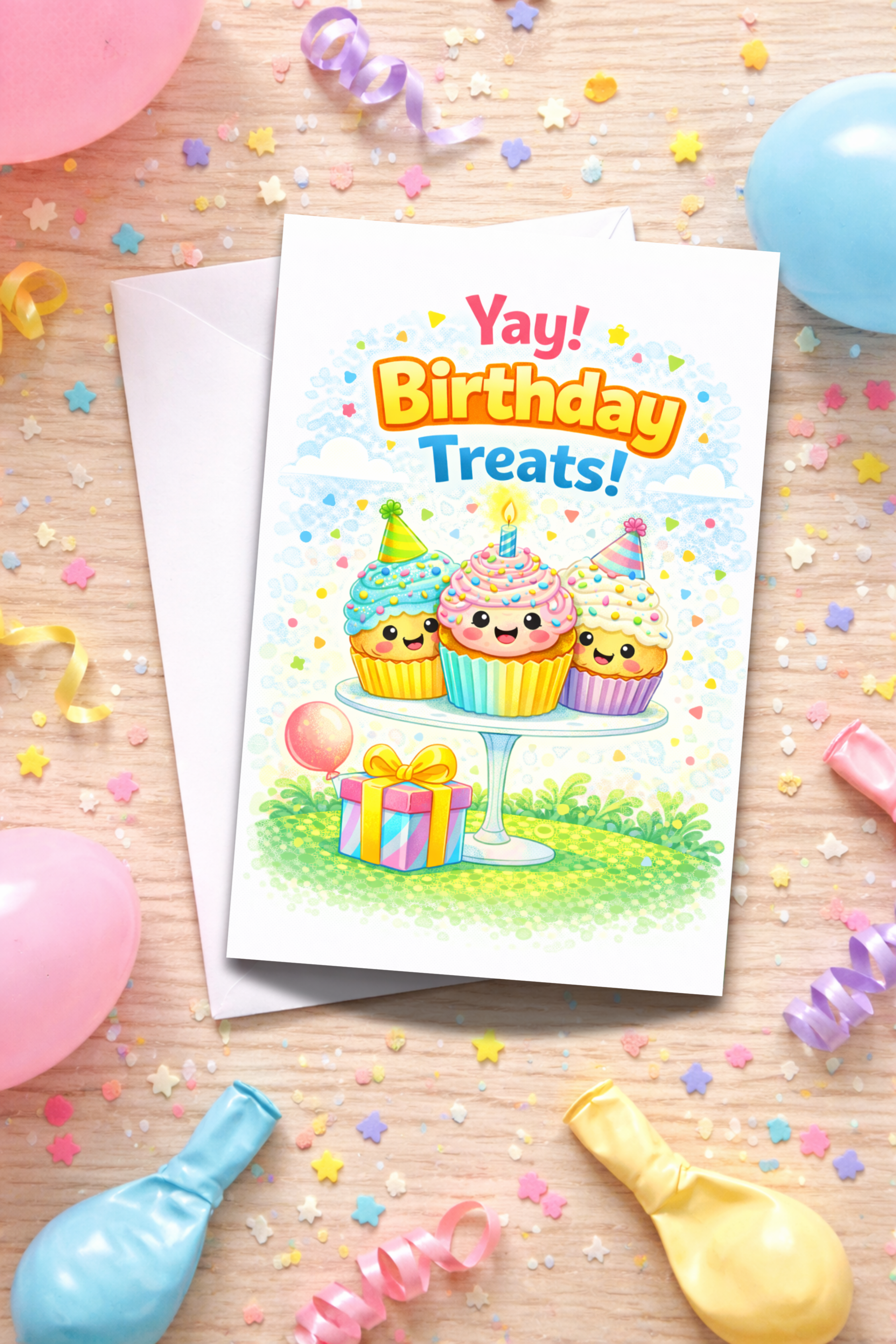 Cupcake Birthday Card for Kids | Age [3-5]