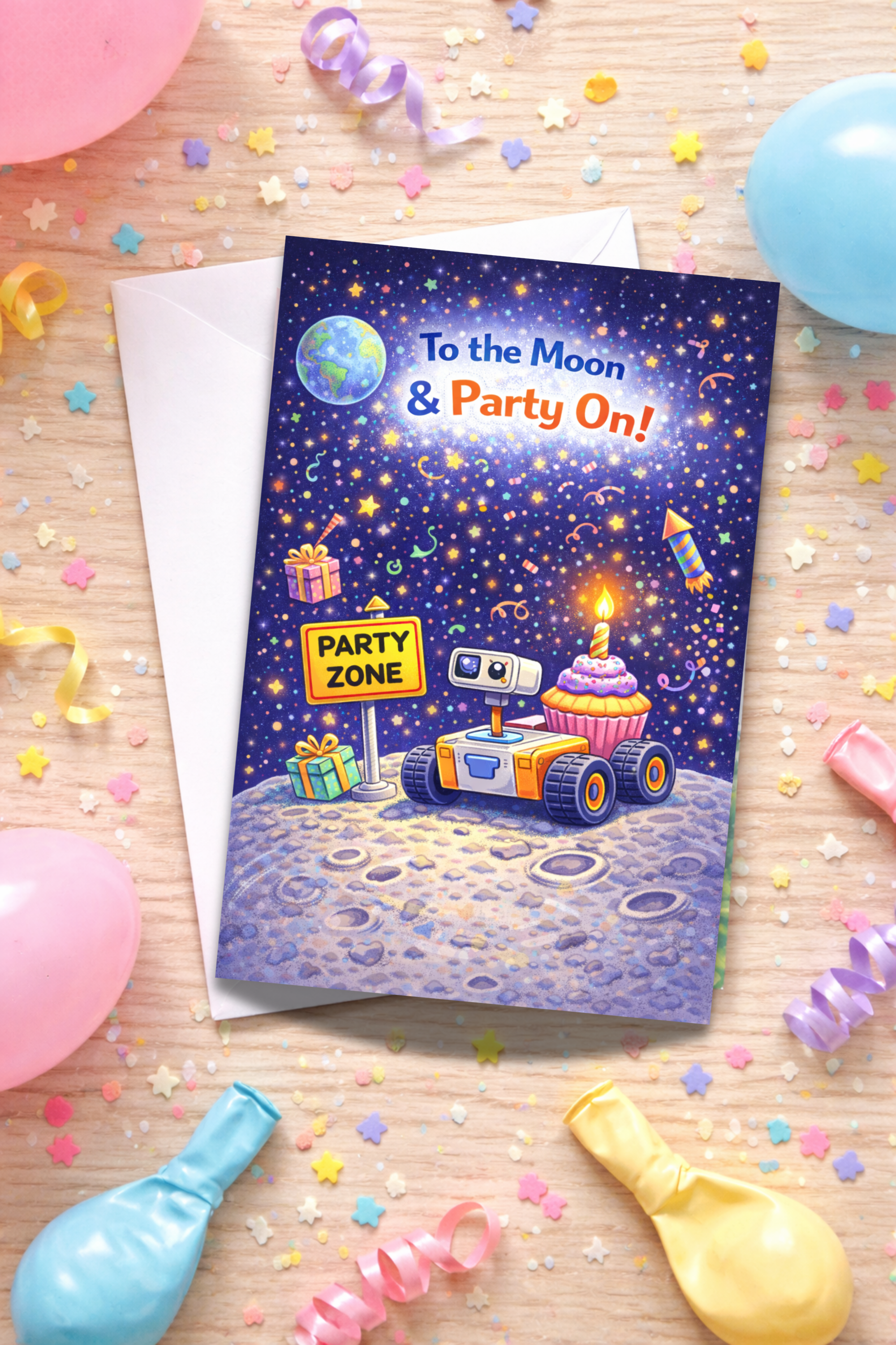 Space Birthday Card for Kids | Age [3-5]