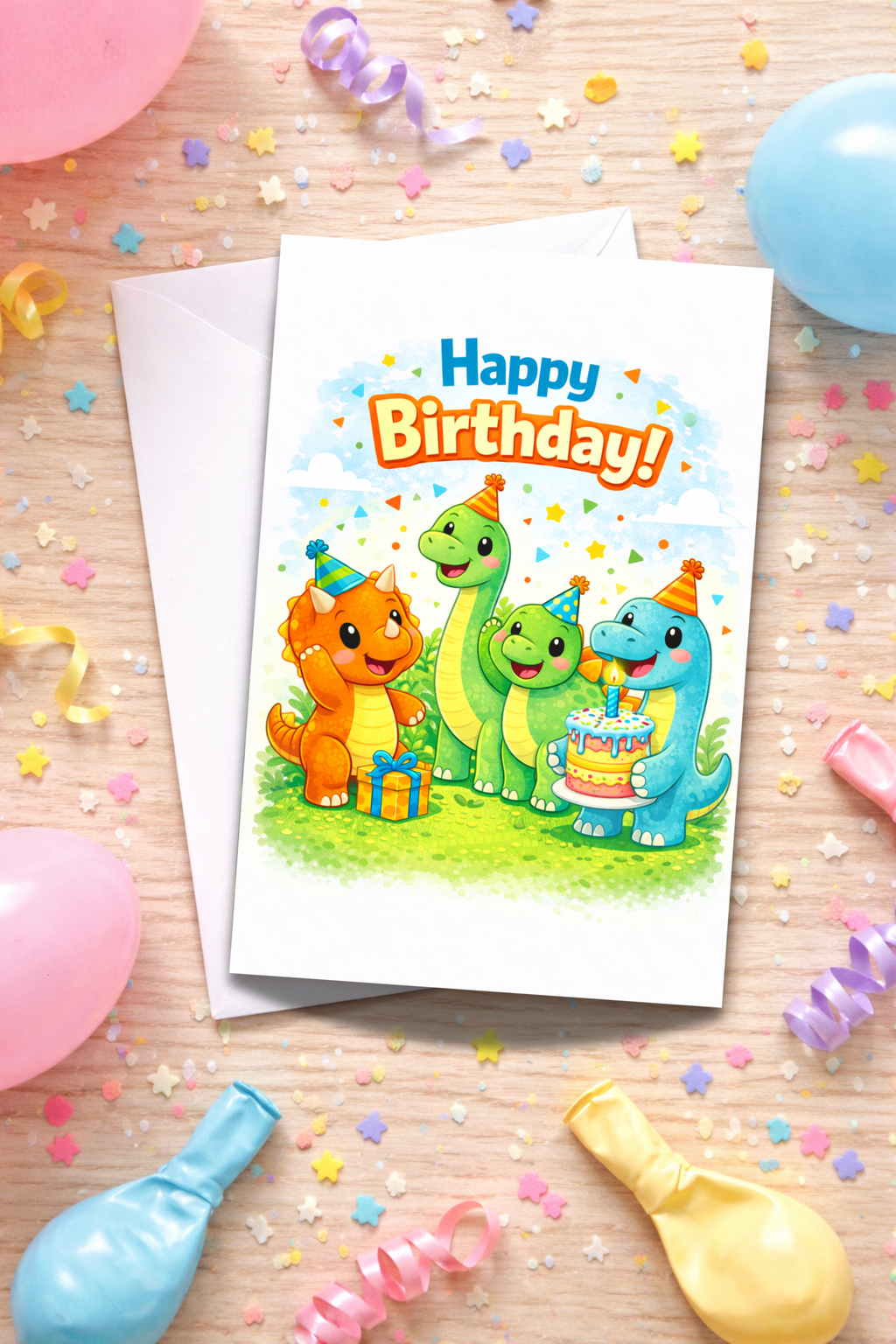 Dinosaur Birthday Card for Kids | Age [3-5]