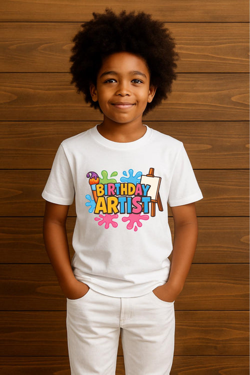 Birthday Artist Shirt • Kids Paint Party Birthday Tee • Art Party Outfit • Toddler & Youth Artist Shirt • Painting Birthday Theme Tee