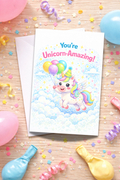 Unicorn Birthday Card for Kids | Age [3-5]