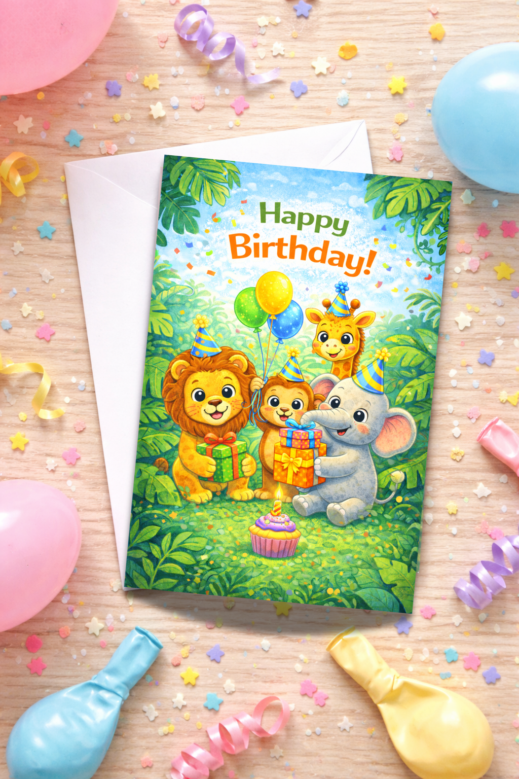 Jungle Birthday Card for Kids | Age [3-5]