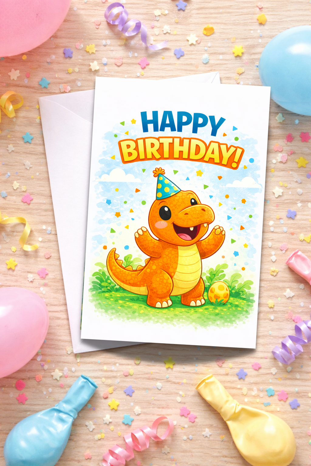 Dinosaur Birthday Card for Kids | Age [3-5]