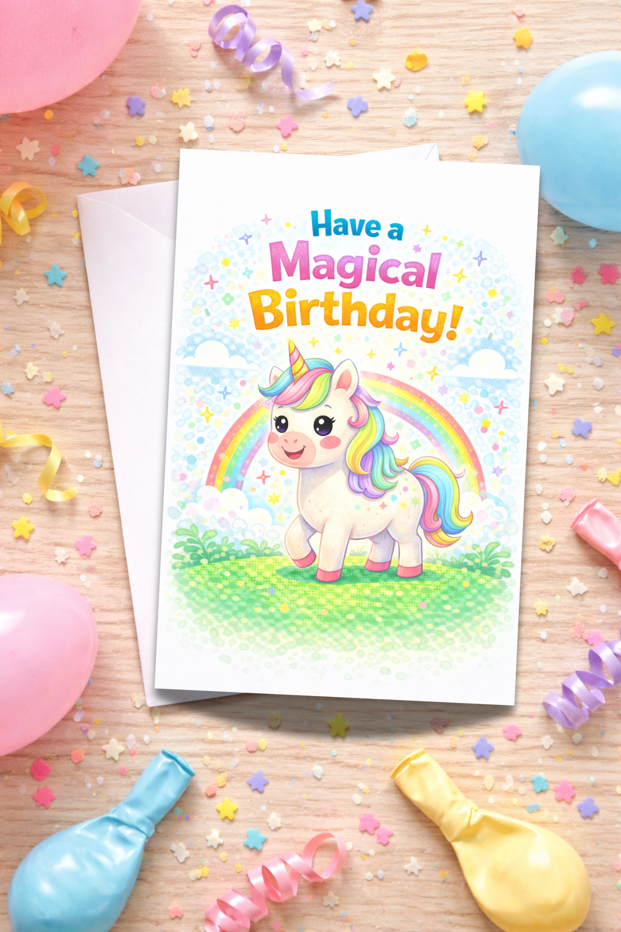 Unicorn Birthday Card for Kids | Age [3-5]
