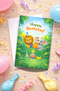 Jungle Birthday Card for Kids | Age [3-5]