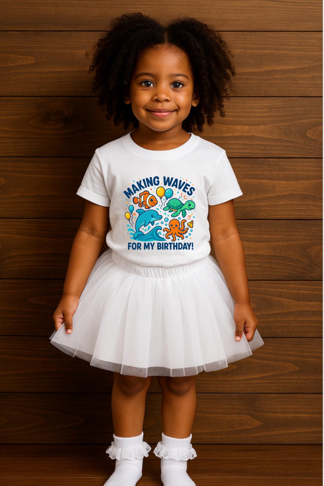 Making Waves For My Birthday Shirt • Ocean Birthday Shirt for Kids • Under the Sea Birthday Tee • Toddler & Youth Birthday Outfit