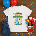 Stomping Into My Birthday Shirt • Dino Birthday Shirt for Kids • Dinosaur Birthday Outfit • Cute Dino Party Shirt