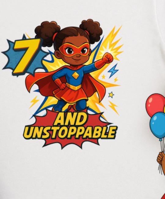 Superhero Birthday Girl Shirt • Custom Age Birthday Tee • Black Girl Superhero Shirt • Kids Hero Birthday Outfit • Toddler & Youth Tee