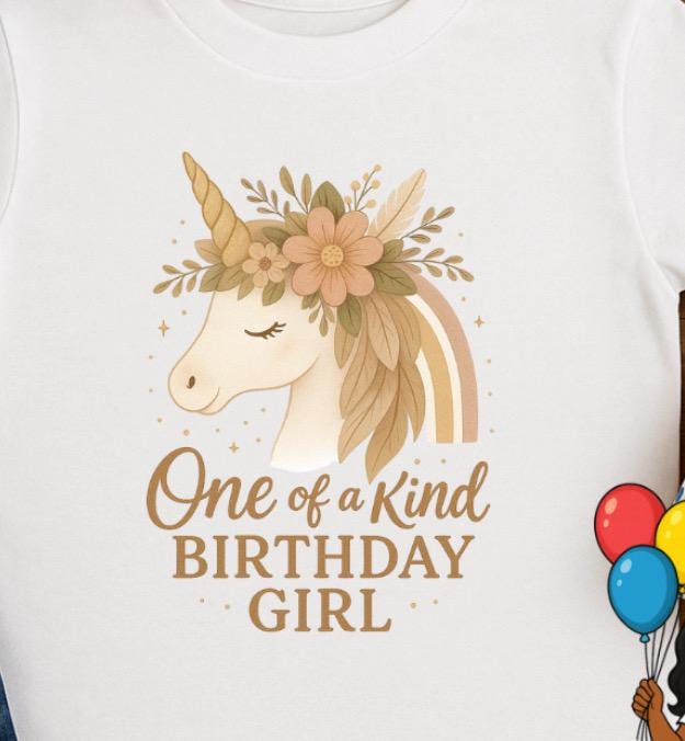 One of a Kind Birthday Girl Shirt • Unicorn Birthday Shirt • Boho Unicorn Tee • Kids Birthday Outfit • Toddler & Youth Birthday Girl Top