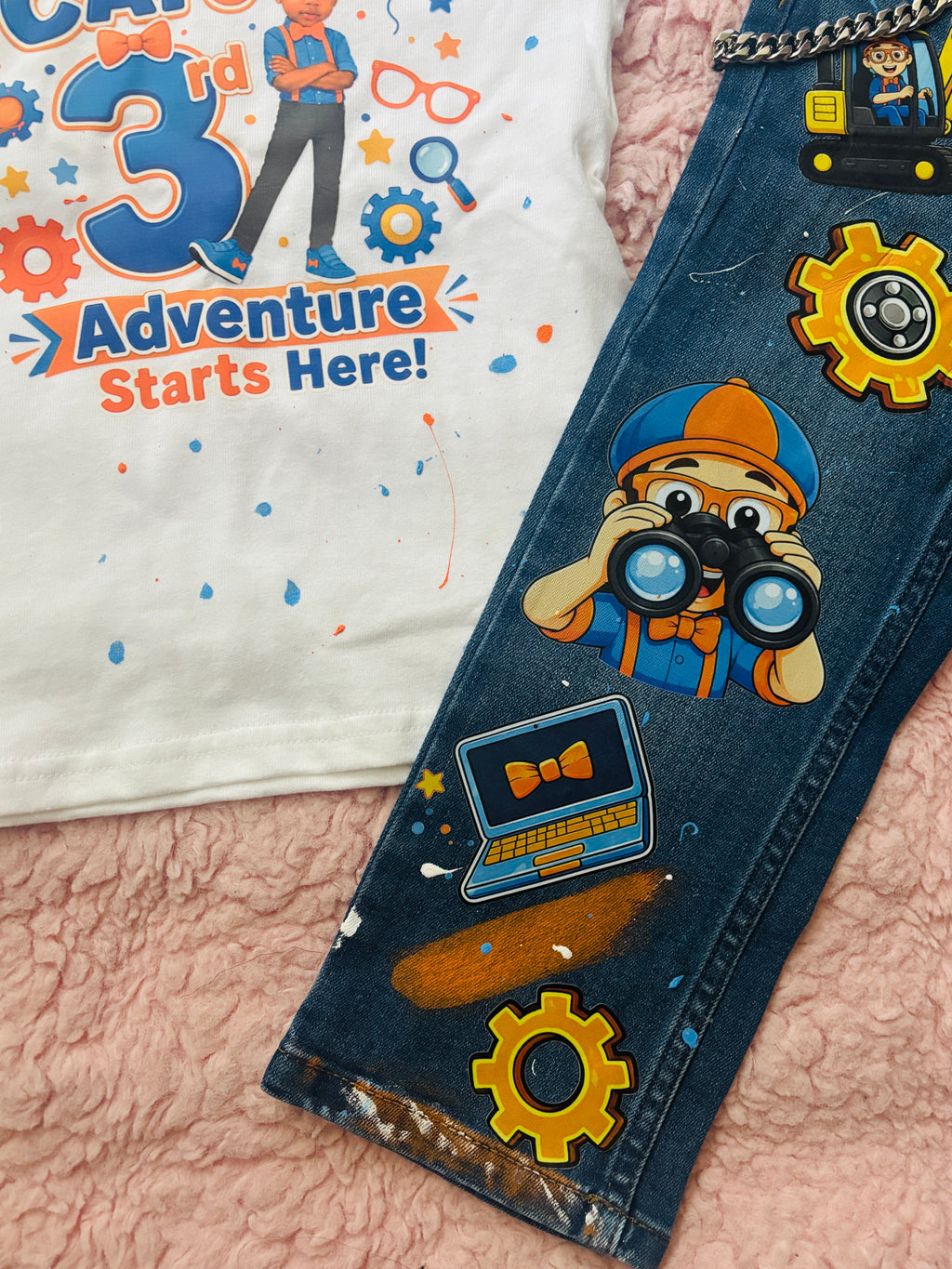 Custom Personalized Birthday Jeans | Hand-Decorated Birthday Pants