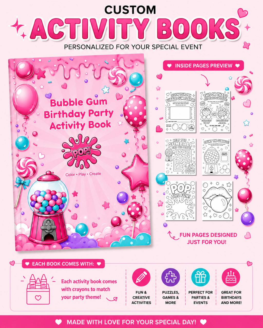 Custom Birthday Activity Books