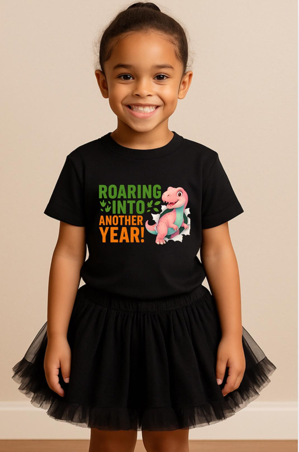 Roaring Into Another Year Shirt • Cute Dino Birthday Girl Shirt • Pink Dinosaur Birthday Tee • Kids Dino Party Outfit • Toddler & Youth Birt