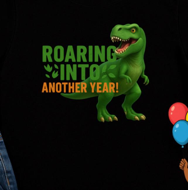 Roaring Into Another Year Shirt • Dinosaur Birthday Shirt for Kids • T-Rex Birthday Tee • Dino Party Outfit • Toddler & Youth Birthday Shirt