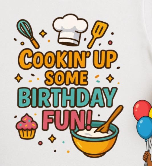 Cookin' Up Some Birthday Fun Shirt • Kids Baking Birthday Shirt • Little Chef Birthday Tee • Cooking Party Outfit • Toddler & Youth Birthday