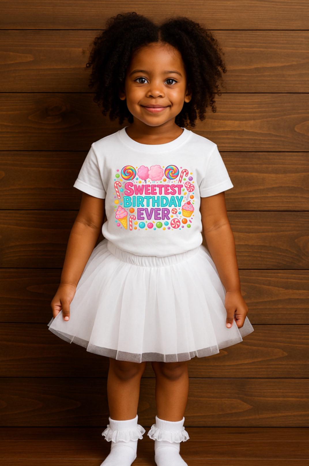 Sweetest Birthday Ever Shirt • Candy Birthday Shirt for Kids • Sweet Shop Birthday Tee • Girls Candy Party Outfit • Toddler & Youth Birthday