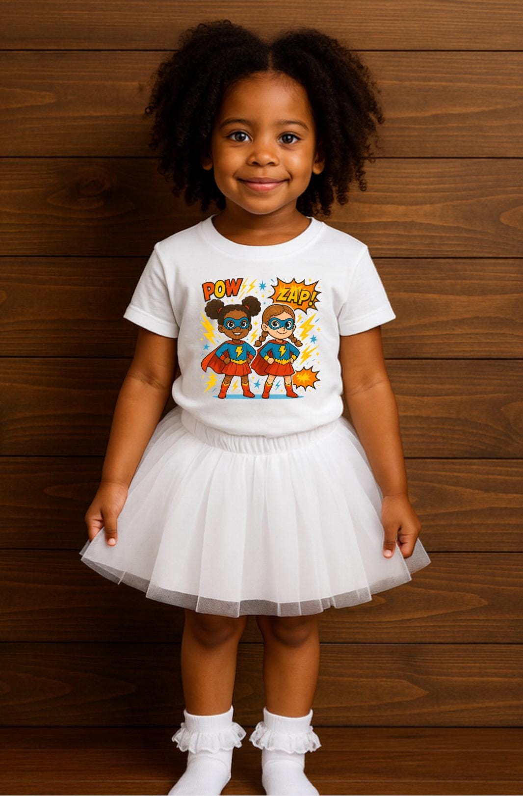 Superhero Best Friends Shirt • Girl Superhero Matching Tee • Kids Hero Shirt • POW ZAP Comic Shirt • Toddler & Youth Superhero Outfit