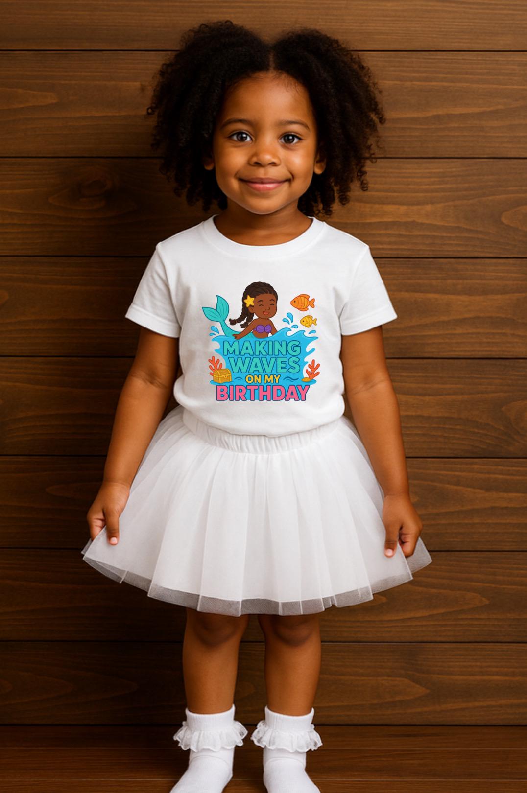 Mermaid Birthday Shirt for Girls • Making Waves On My Birthday Tee • Cute Mermaid Party Outfit • Toddler Birthday Shirt • Ocean Theme Tee